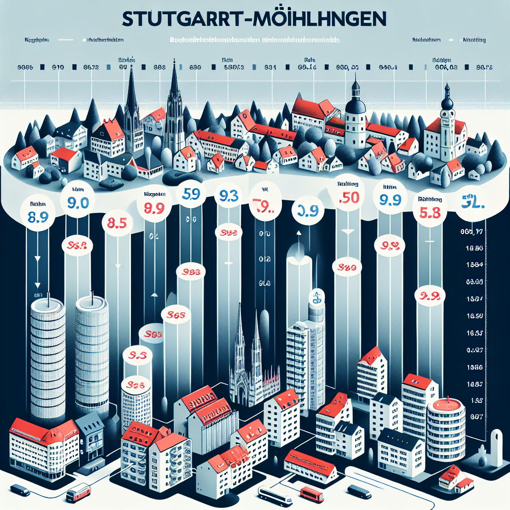 Mietspiegelentwicklung Stuttgart Möhringen vs. Baden-Württemberg-Städte